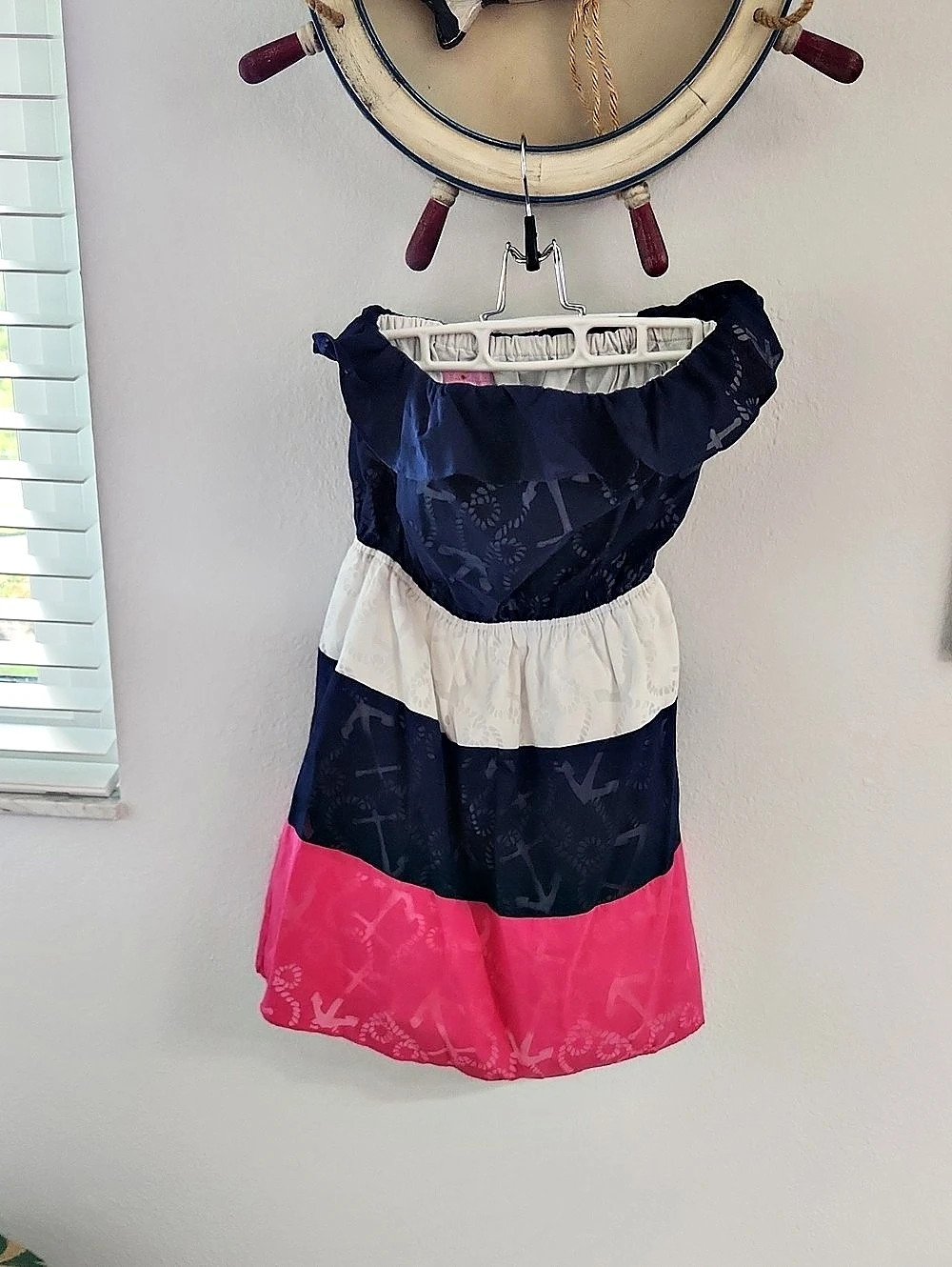 Lilly Pulitzer Libby Anchors Away Colorblock Strapless Dress Medium